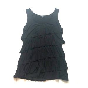 Express sleeveless black layered blouse